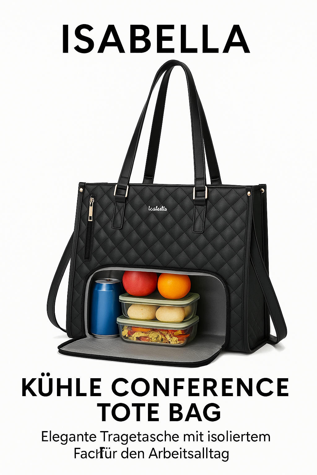 Isabella Kühltasche – Elegante Lunch & Laptop Tote für Damen