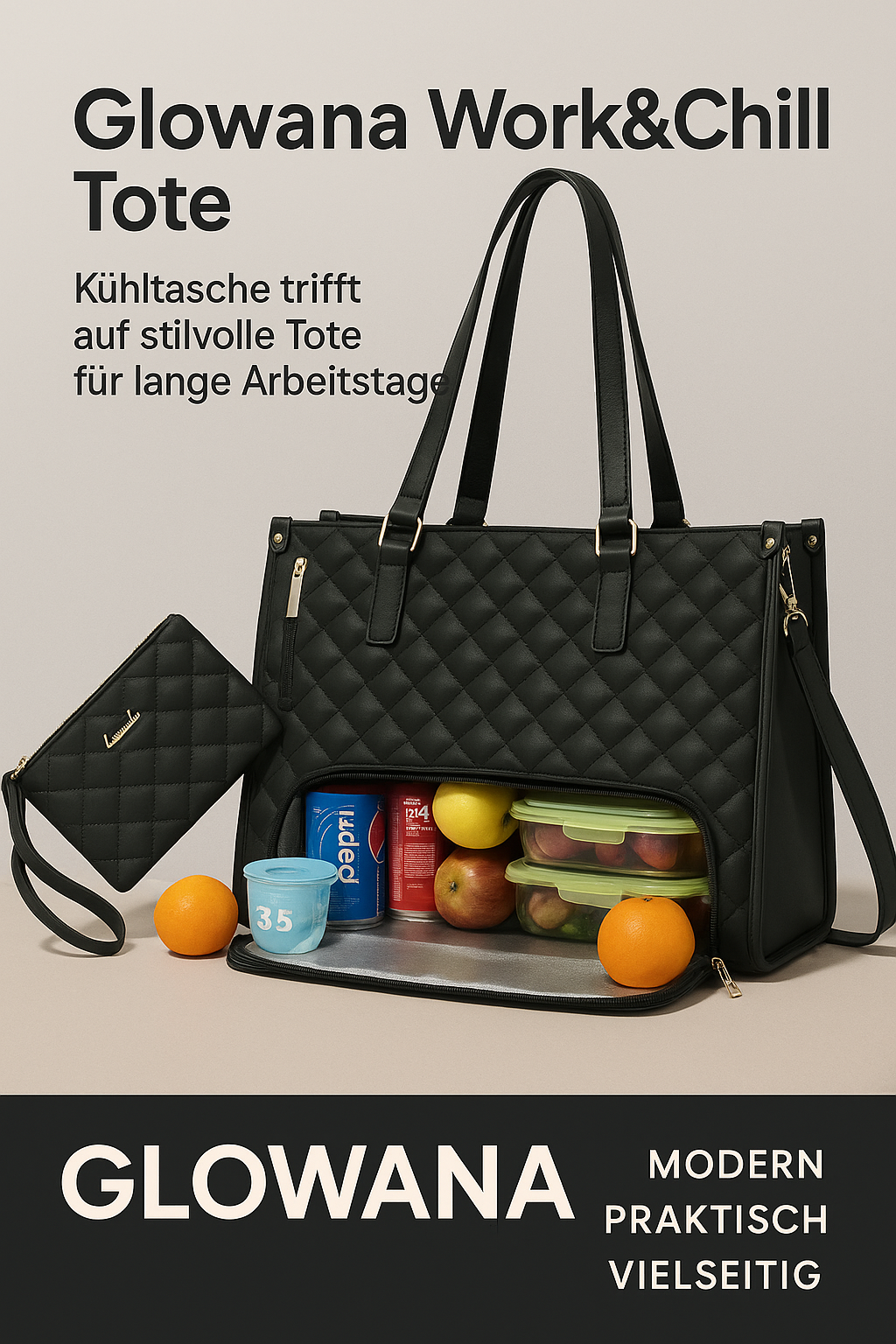 Isabella Kühltasche – Elegante Lunch & Laptop Tote für Damen